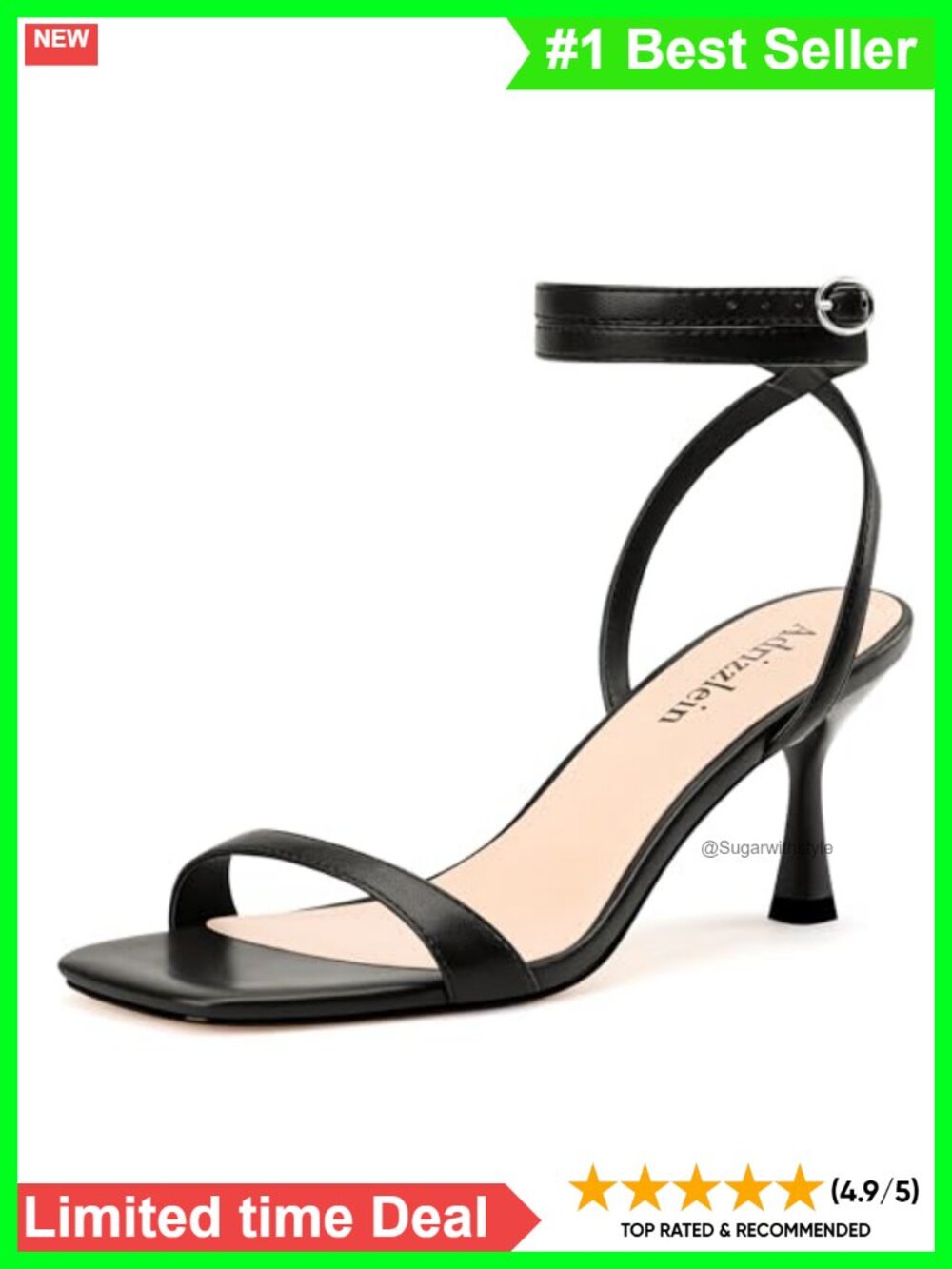 Strappy Kitten Heel Square Open Toe Ankle Wrap Sandals Party Prom